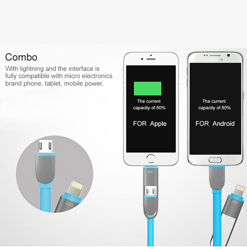 2 in 1 Universal USB Cable - i-phone-x-cases
